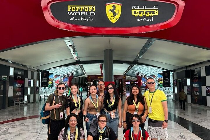 Experience the excitement of Ferrari World in Abu Dhabi where friends gather for an unforgettable day of fun adventure and iconic attractions in a unique environment dedicated to the legendary brand.